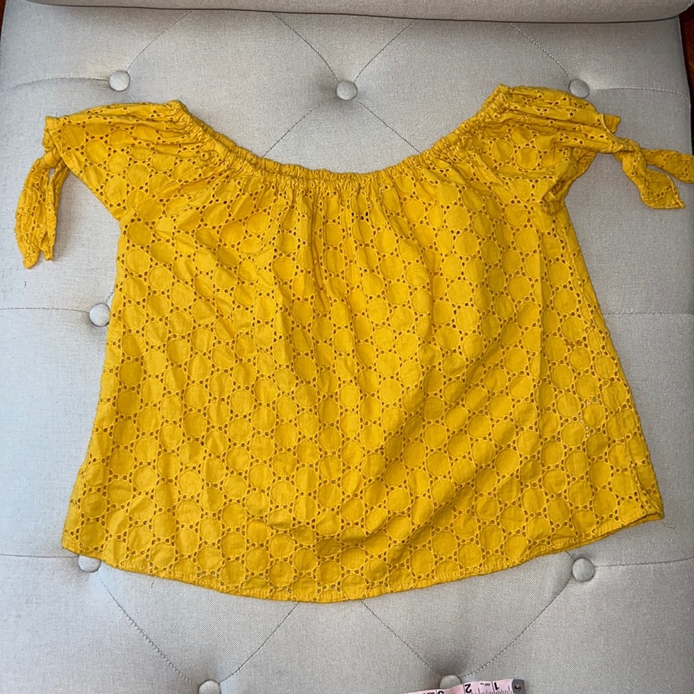 Target Universal Thread Yellow Mustard Off the shoulder top - Picture 2 of 5